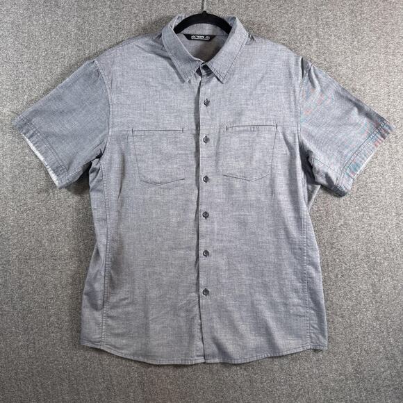 Arc'teryx Shirt Mens Large Gray Short Sleeve Button Up Casual Hiking - Picture 11 of 11